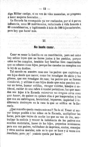 XI. No basta casar