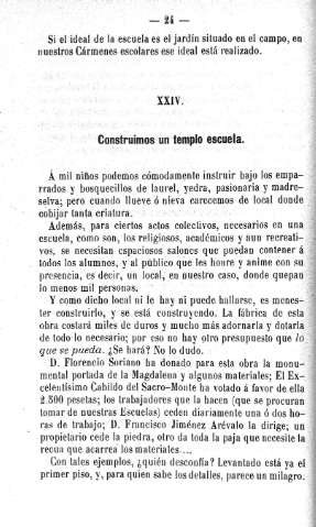 XXIV. Construimos un templo escuela