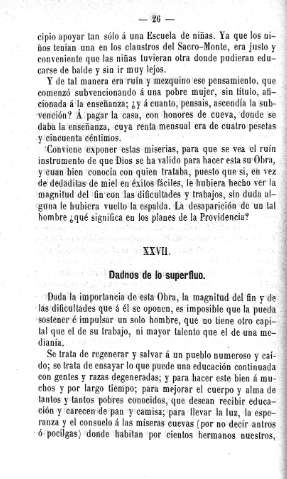 XXVII. Dadnos de los superfluo
