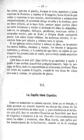 XLI. La Capilla tiene Capellan