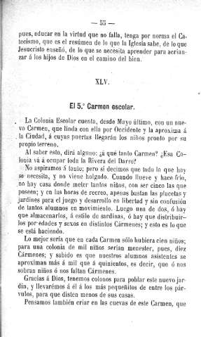 XLV. El 5º Carmen escolar