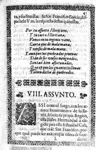 VIII. Assvnto