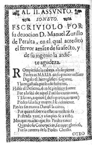 Al II. Assvnto. Soneto
