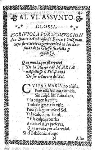 Al VI. Assvnto. Glossa