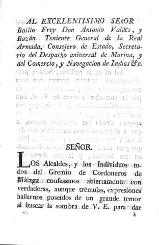 Al Excelentisimo Señor Basilio Frey...