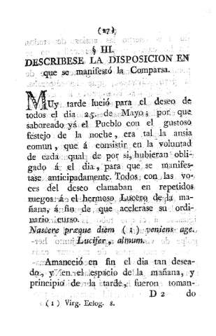 Describese la disposicion en que se manifestó la Comparsa