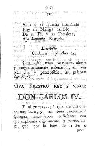 Viva nuestro Rey y Señor Don Carlos IV 