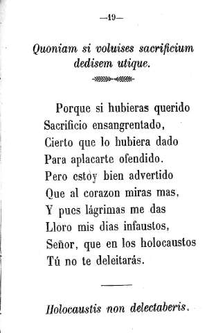 Quoniam si voluises sacrificium dedisem utique