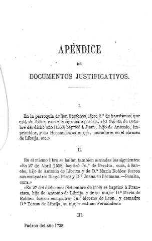 Apéndice de documentos justificativos