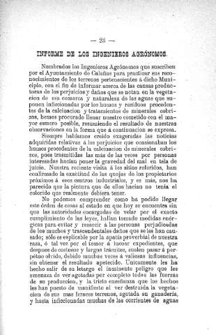 Informe de los ingenieros agrónomos