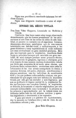 Informe del médico titular