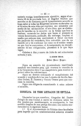 Consulta de tres letrados de Sevilla