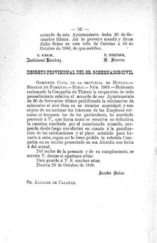 Decreto provisional del Sr. Gobernador Civil