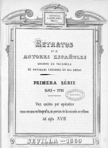 Retratos de autores españoles sacados en fac-simile de antiguas ediciones de sus obras