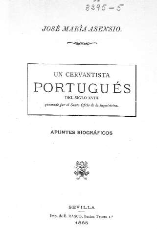 Un cervantista portugués del siglo XVIII. Apuntes biográficos