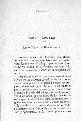 Parte Tercera. Juicio Crítico. Bibliografía