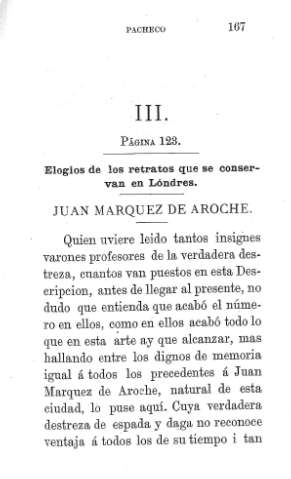III. Página 123. Elogios de los retratos que se conservan en Londres. Juan Marquez de Aroche
