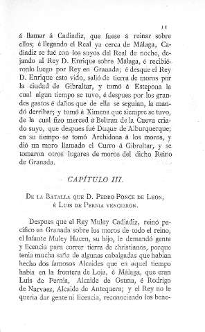 III. de la Batalla que D. Pedro Ponce de León, é Luis de Pernia vencieron