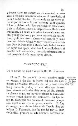 VIII. De el linaje de donde viene el Rey D. Fernando
