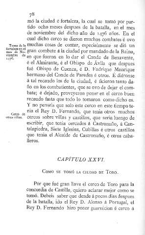 XXVI. Como se tomó la ciudad de Toro