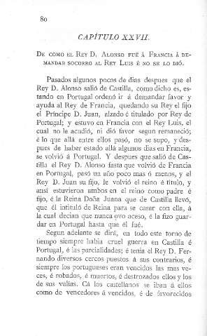 XXVII. De como el Rey D. Alonso fué a Francia à demandar socorro al Rey Luis é no se lo dió 
