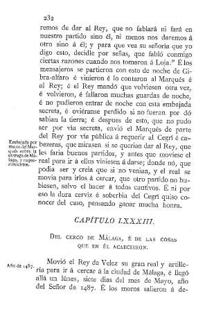 LXXXIII. Del Cerco de Málaga , é de las cosas que en él acaecieron