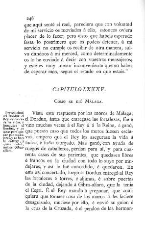LXXXV. Como se dio Málaga