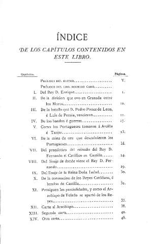 Índice de los capítulos contenidos en este libro