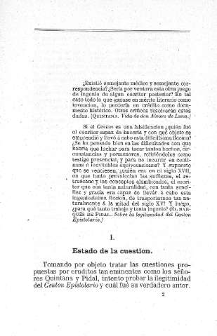 I. Estado de la cuestion