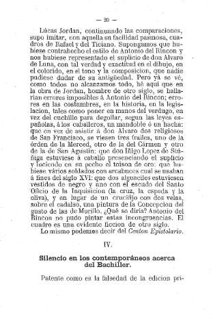 IV. Silencio en los contemporáneos acerca del Bachiller