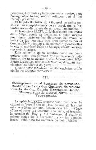 XIV. Incongruencias al tratarse de personas. Confúndase la de don Gurierre de Toledo con la de don García Henriquez Ososrio. Manera rara de citar al cardenal Torquemada