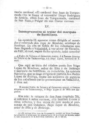 XV. Incongruencias al tratar del marqués de Santillana