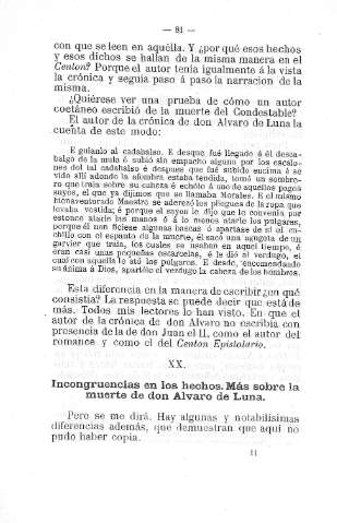 XX. Incongruencias en los hechos. Más sobre la muerte de don Alvaro de Luna