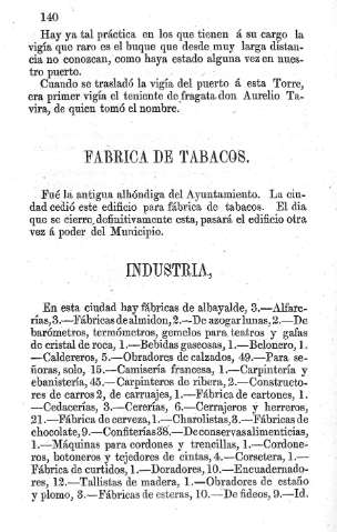 Fábrica de Tabacos.Industria