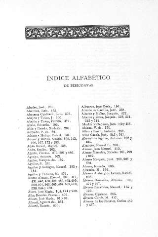 Indice alfabetico de periodistas