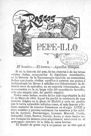 I. El hombre. El torero. Aquellos tiempos