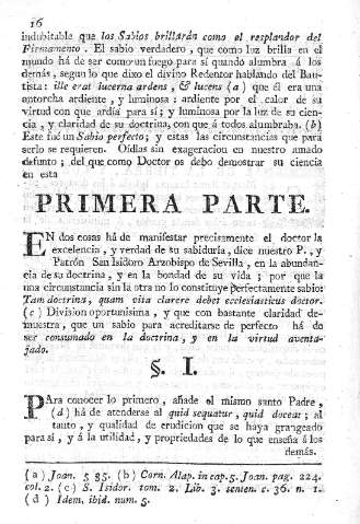 Primera Parte. I.