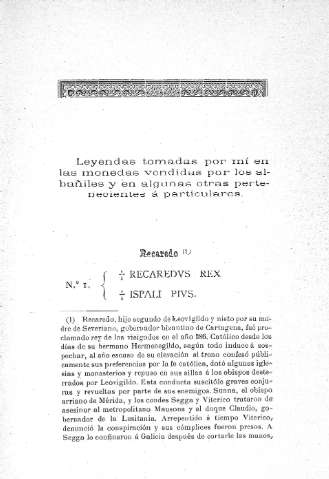 Leyendas tomadas por mí en las monedas vendidas por los albañiles y en algunas otras pertenecientes á particulares
