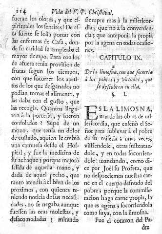 Capitulo IX. De la limosna, con que socorria à los pobres