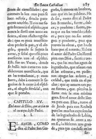 Capitulo XV. Del amor de Dios, que ardia en su corazon