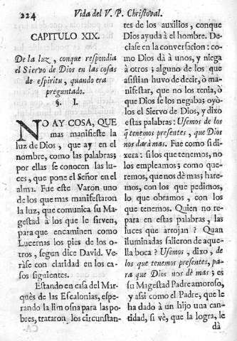 Capitulo XIX. De la luz, conque respondia el Siervo de Dios