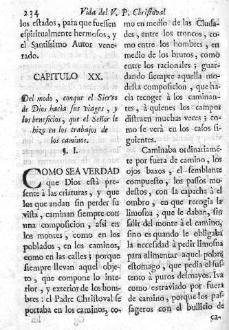 Capitulo XX. Del modo, conque el Siervo de Dios hacìa sus viages