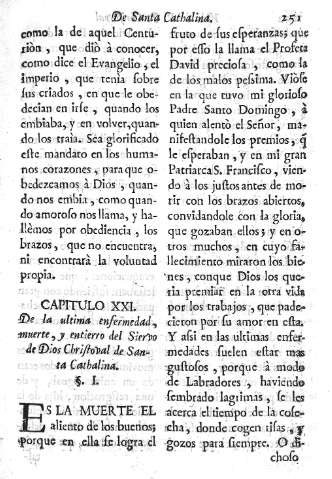 Capitulo XXI. De la ultima enfermedad, muerte, y entierro del Siervo de Dios