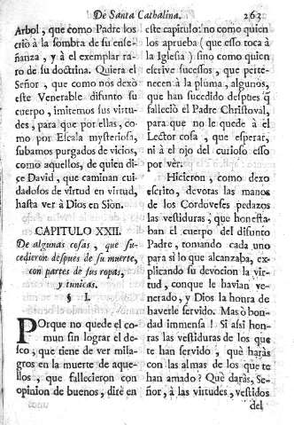 Capitulo XXII. De algunas cosas, que sucedieron despues de su muerte
