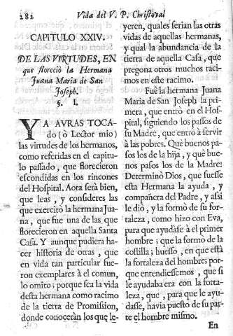 Capitulo XXIV. De las virtudes, en que floreciò la Hermana Juana María de San Joseph