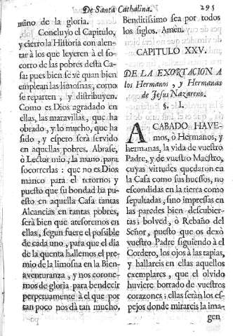 Capitulo XXV. De la exortación a los Hermanos, y Hermanas de Jesus Nazareno
