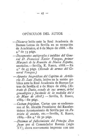 Opúsculos del autor