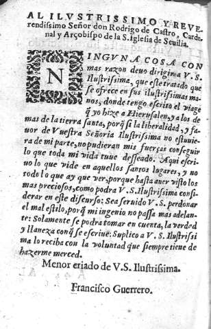 Al Ilvstrissimo y Reverendissimo Señor don Rodrigo de Castro...