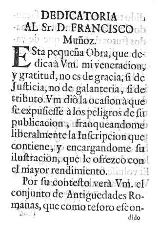 Dedicatoria al Sr. D. Francisco Muñoz