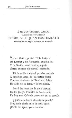 Á mi muy querido amigo el inminente alemán Exmo. Sr. D. Juan Fasterath